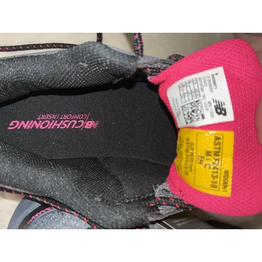 New Balance 589  Industrial Work Shoes Women's‎ 7.5 Gray Pink  Composite Toe NEW